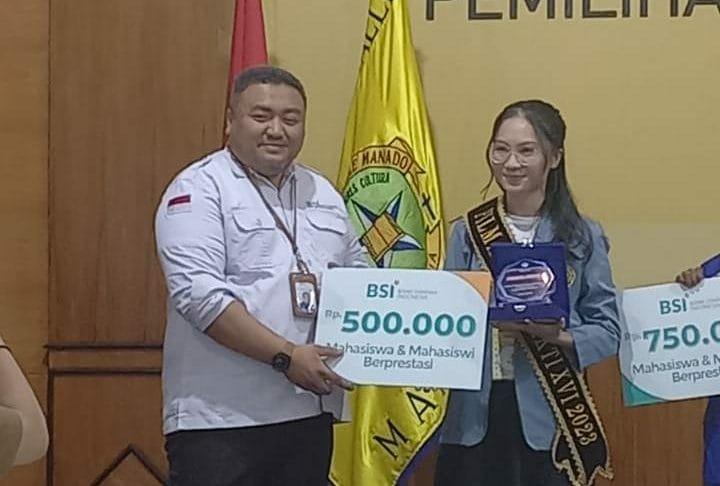 Gabriela Edravena Tombokan Juara I Pemilihan Mahasiswa Berprrstasi (Foto : Dok. Unsrat)