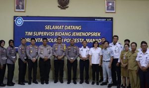 Polresta Manado menerima kunjungan Tim Supervisi Bidang Jemenopsrek Korps Lalu Lintas (Korlantas) Polri, Selasa (24/10/2023).