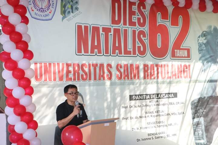 Universitas Sam Ratulangi (Unsrat) Manado Menggelar Dies Natalis Ke-62 bertempat di Pendopo Unsrat, Rabu (20/09/2021).