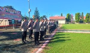 Puluhan Personel Polres Minsel BKO Pengamanan Kunjungan Kerja Presiden RI