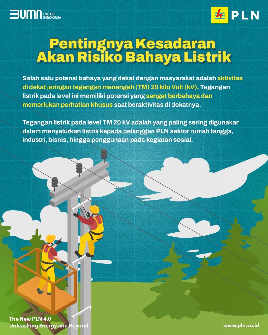 PLN Paparkan Apa saja Bahaya yang Ditimbulkan Jaringan TM 20 kV