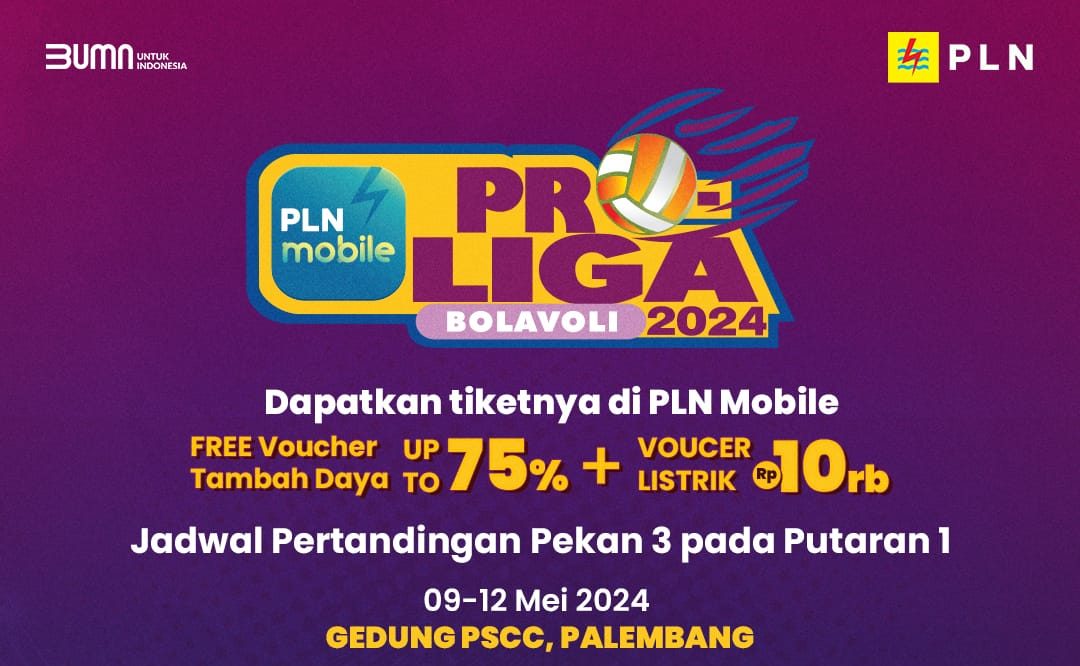 Proliga 2024 Seri Palembang Siap Digelar, Begini Cara Dapatkan Tiket di Aplikasi PLN Mobile
