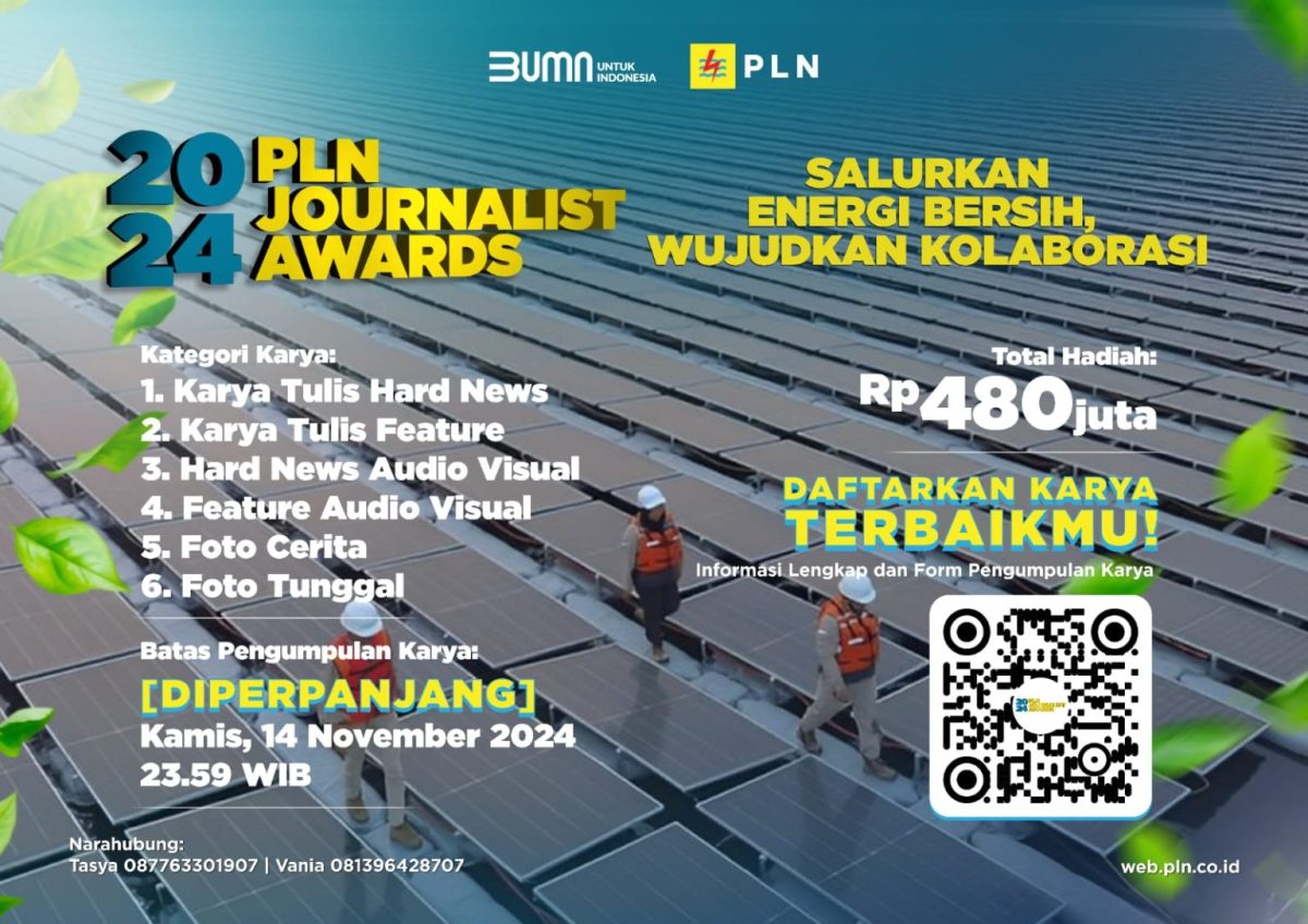 Waktu Pendaftaran PLN Journalist Award 2024 Diperpanjang Hingga 14 November 2024