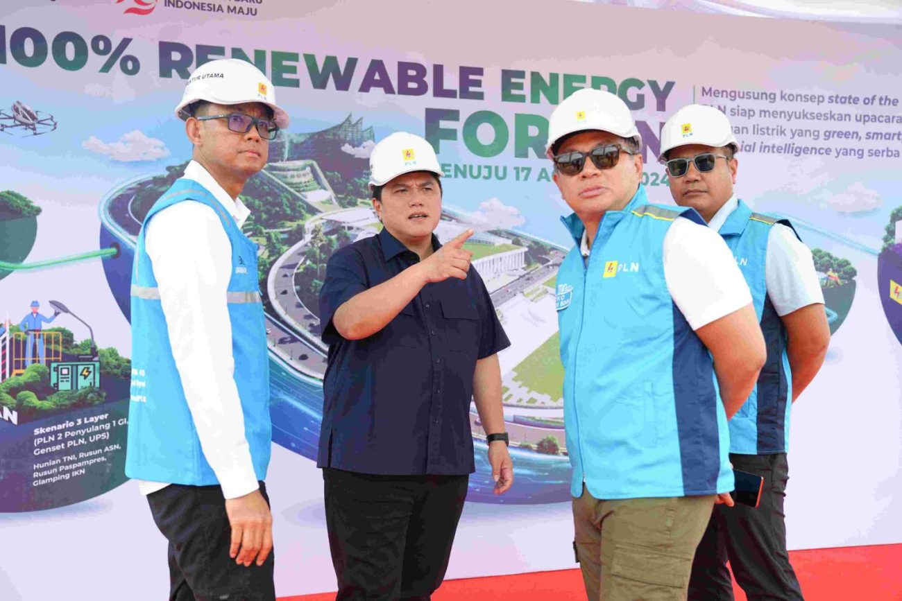 Menteri BUMN Pastikan Peringatan HUT RI di IKN Gunakan Listrik Hijau saat Tinjau PLTS PLN
