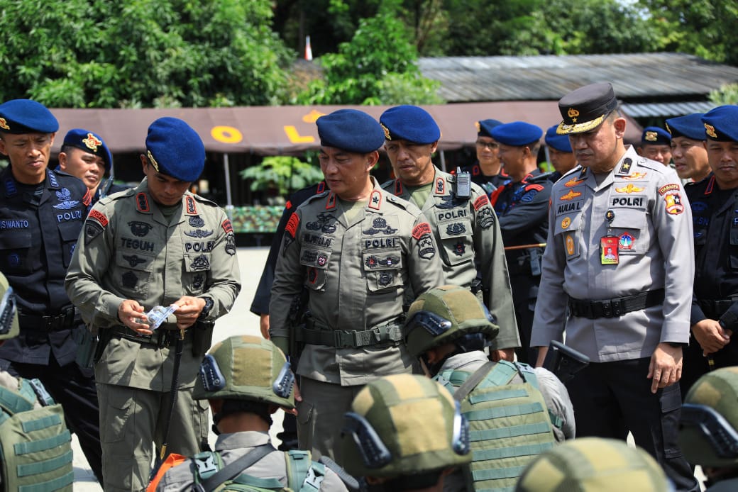 Korps Brimob Polri Korps Brimob Polri menggelar Apel Gelar Pasukan Operasi Kepolisian Terpusat “Alpha Bravo Moskona 2025” pada Jumat pagi (18/4),
