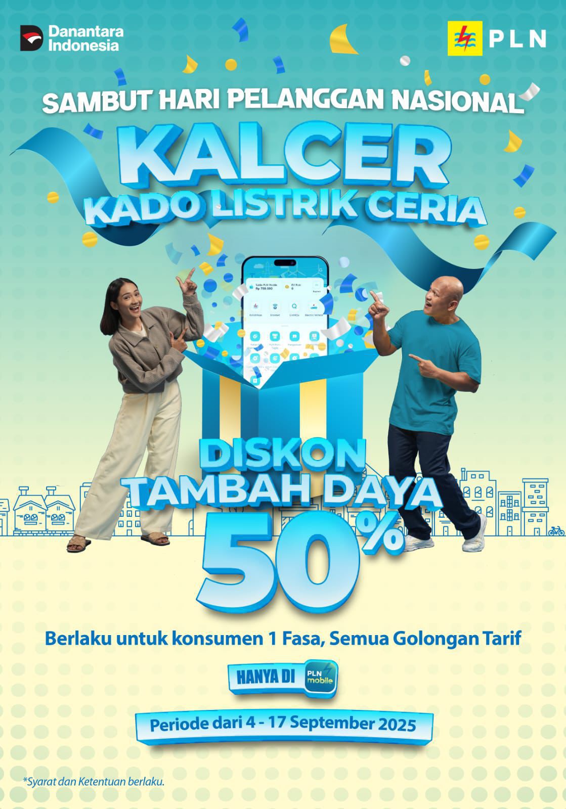 Hari Pelanggan Nasional (HPN) 2025, PT PLN (Persero) memberikan apresiasi kepada pelanggan setianya melalui program spesial bertajuk Kado Listrik Ceria