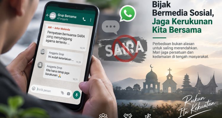 Whatsup Dugaan penyebaran pernyataan bernuansa suku, agama, ras, dan antargolongan (SARA) melalui media sosial kembali menjadi perhatian.