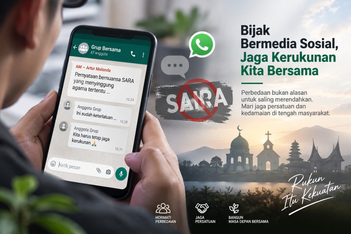 Dugaan penyebaran pernyataan bernuansa suku, agama, ras, dan antargolongan (SARA) melalui media sosial kembali menjadi perhatian.