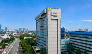 Tampak udara Gedung PLN Kantor Pusat di daerah Kebayoran Baru, Jakarta Selatan.